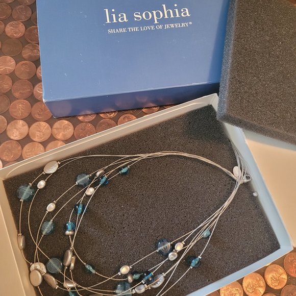 Lia Sophia CASPIAN SEA Necklace, 16-19" In Original Box and Packaging - Picture 1 of 8